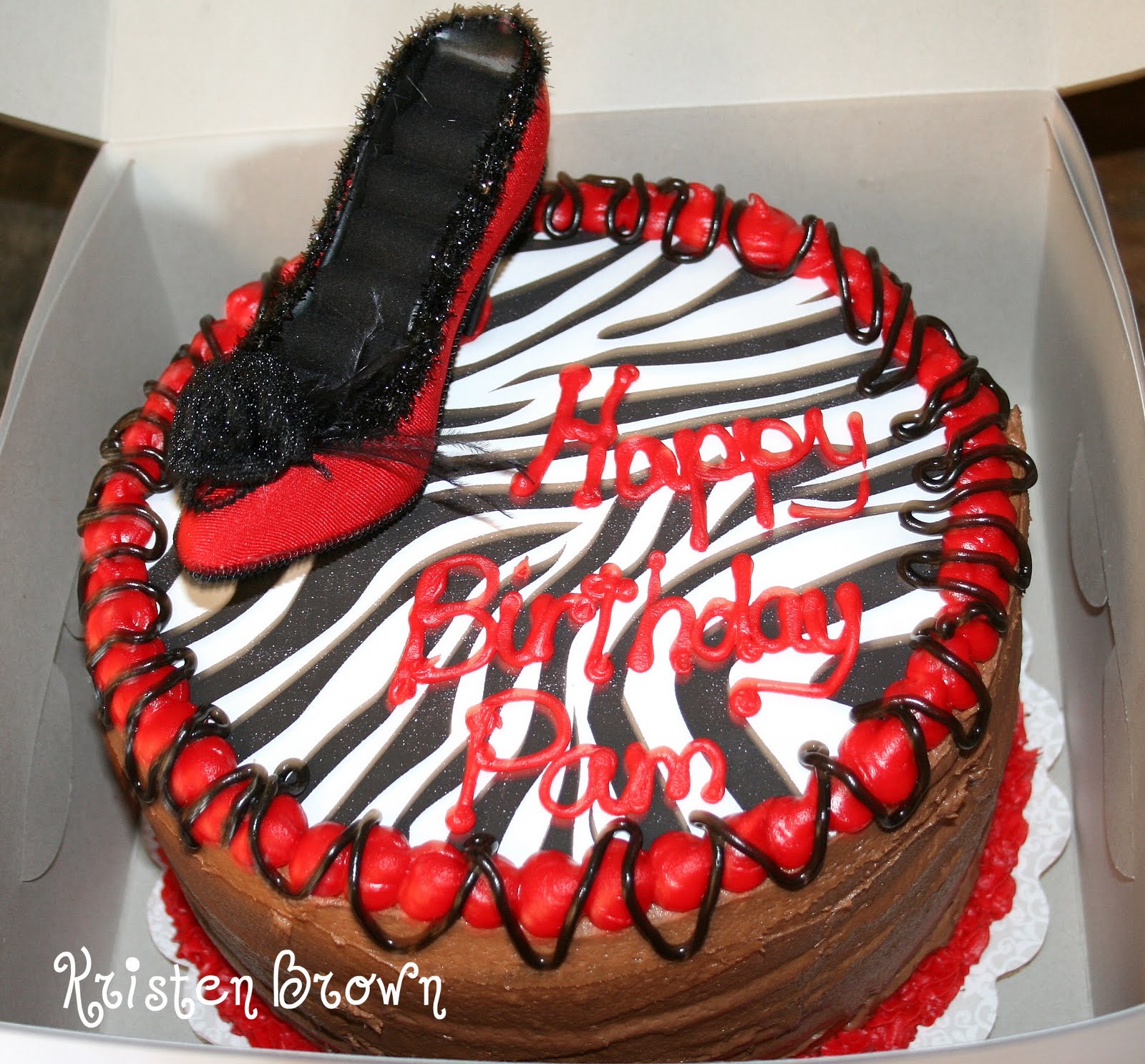 Candy Coated Red and Black Birthday Cake