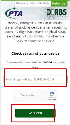 PTA IMEI Blacklist Check PTA IMEI Blacklist Check