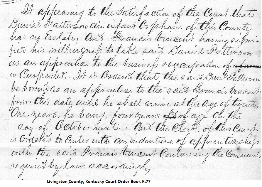 Western Kentucky Genealogy Blog Livingston County, Kentucky Indentures of Apprenticeship 1849