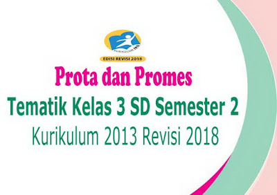 Prota dan Promes Tematik Kelas 3 SD Semester 2 Kurikulum 2013 Revisi 2018