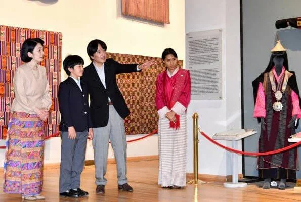 Crown Princess Kiko, Prince Hisahito, Sangay Choden and Princess Dechen Yangzom at National Textile Museum