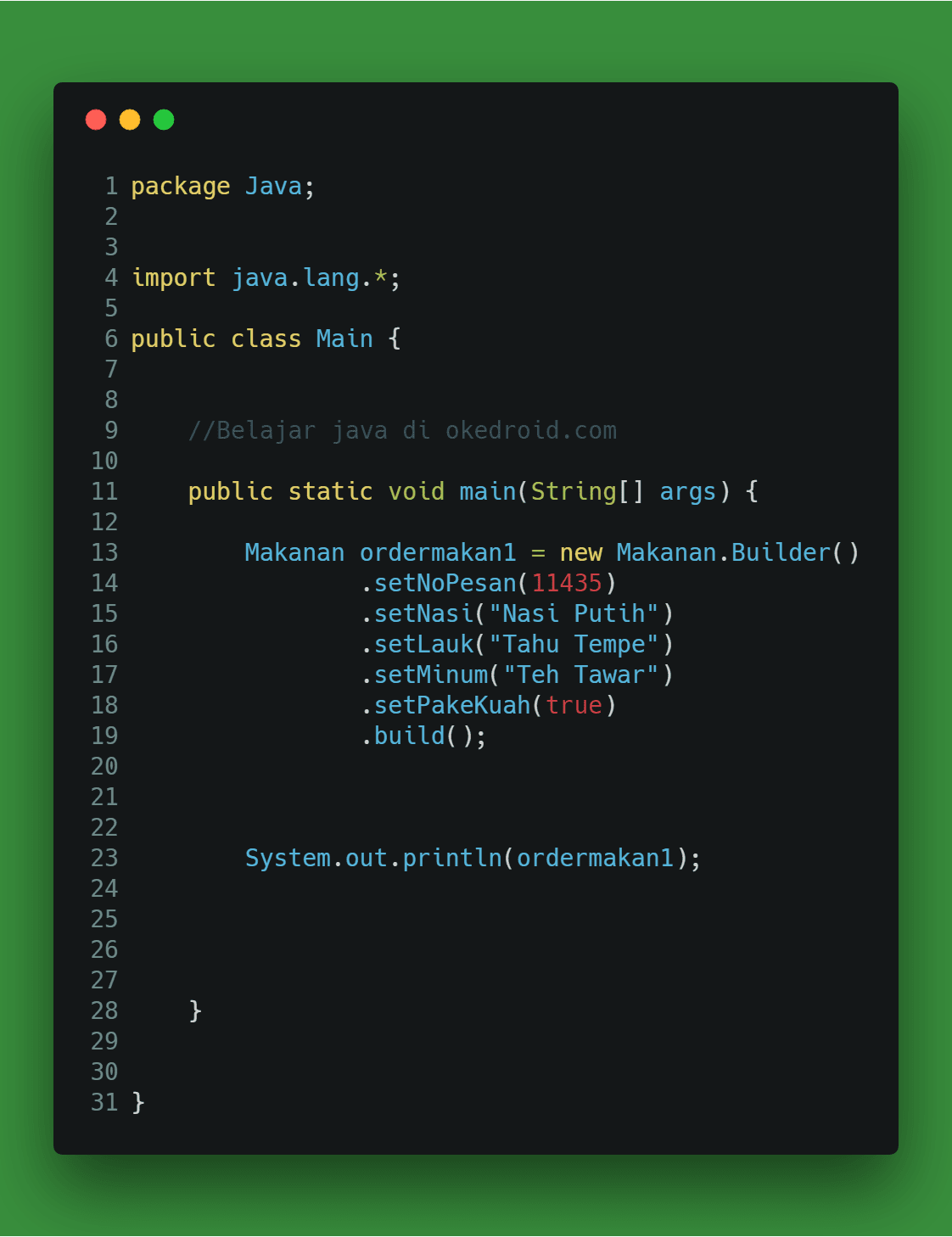 Belajar Memakai Builder Pattern Di Jadwal Java - Java Media Kita