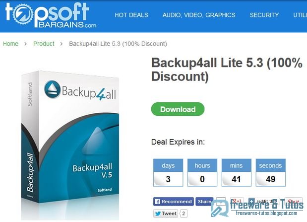 Offre promotionnelle : Backup4all Lite 5.3 gratuit !