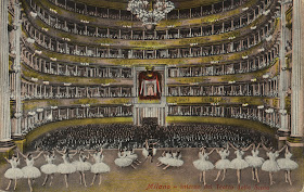 A picture of ballet being performed at La Scala in about 1893
