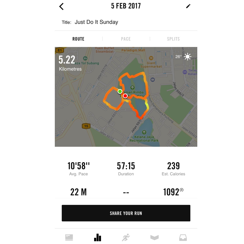 JUST DO IT SUNDAY 5 KM Run With Nike Run Club App SIQAHIQA