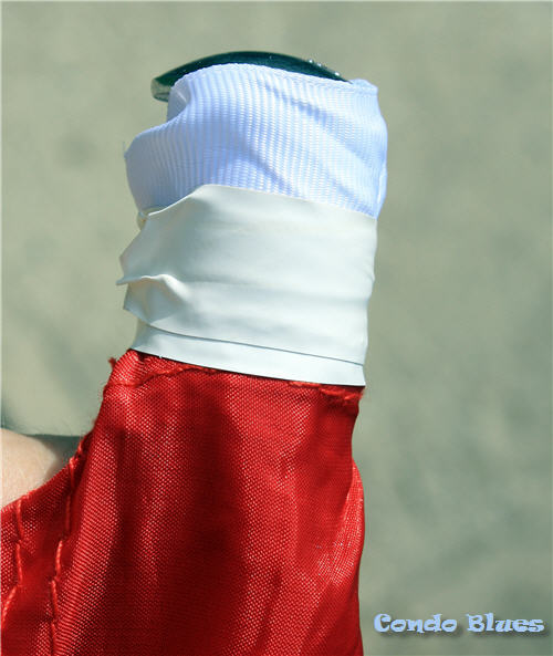 Condo Blues How to Add Weights and Tape to a Color Guard Flag