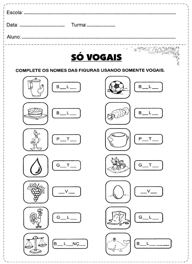 Atividades 1° Ano Português Alfabeto SÓ Escola