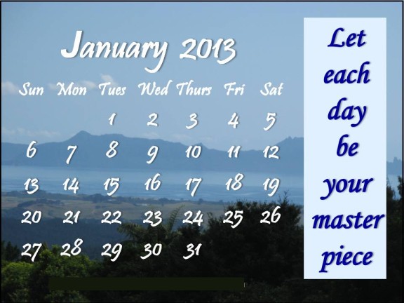 2013 january calendar