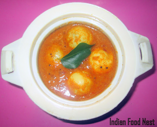 Indian Food Nest Egg Coconut Gravy (Muttai kulambu)