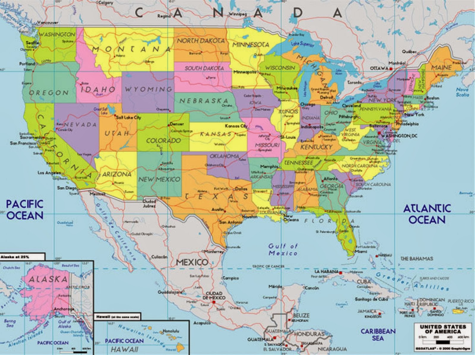 Название городов северной америки. Соединённые штаты Америки политическая карта. Географическая карта Америки со Штатами. The United States of America карта. Политическая карта Штатов США.