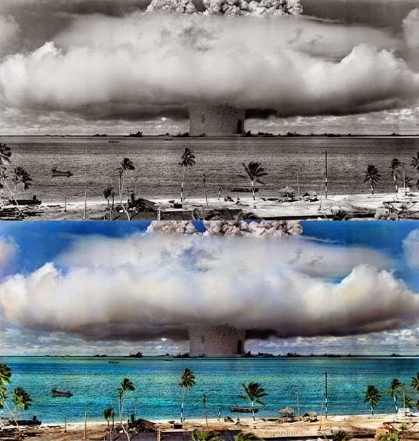 28 Realistically Colorized Historical Photos Make the Past Seem Incredibly Alive - Operation Crossroads Atomic Detonation