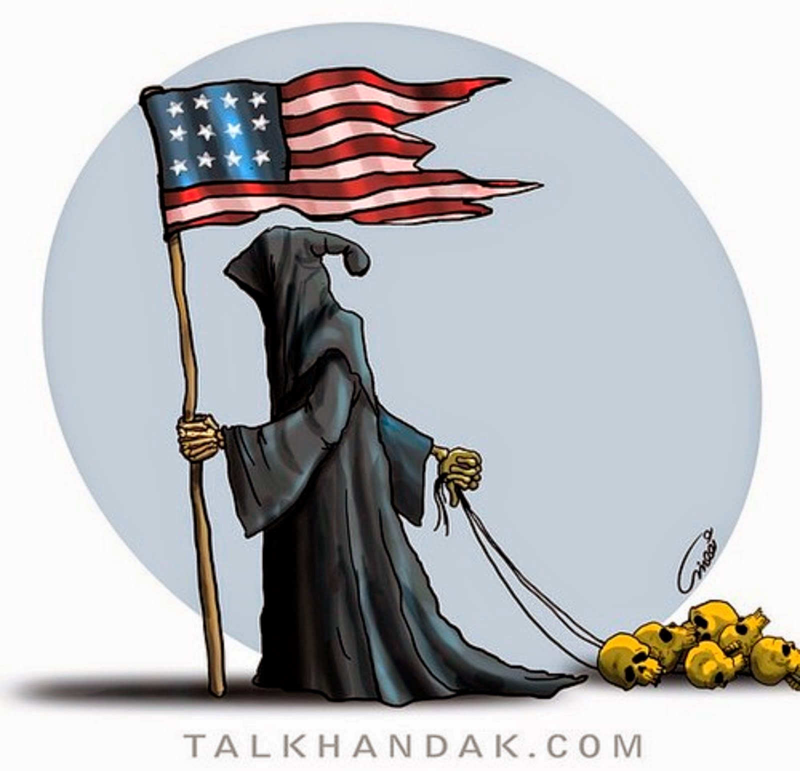 GRIM REAPER WITH THE U.S. FLAG