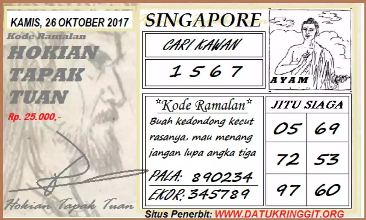 Syair Kode Ajaib Kode Syair Singapura Kamis 26 10 2017 Lengkap