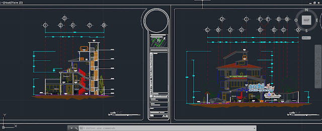 Insular house 3 levels in AutoCAD 