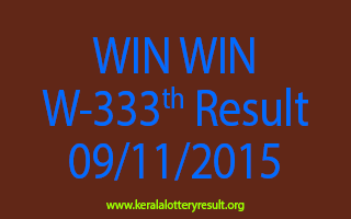 WIN WIN W 333 Lottery Result 9-11-2015