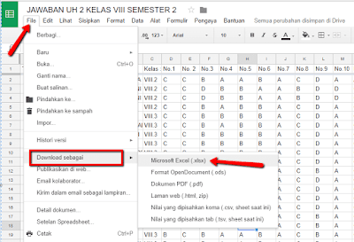 Langkah langkah cara mengolah hasil ulangan online dengan menggunakan Google spreadsheet Panduan cara mengolah hasil ulangan online dengan menggunakan Google spreadsheet