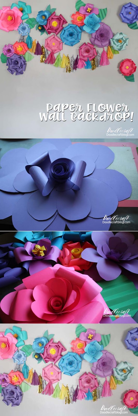 DIY Paper Flower Wall Backdrop!