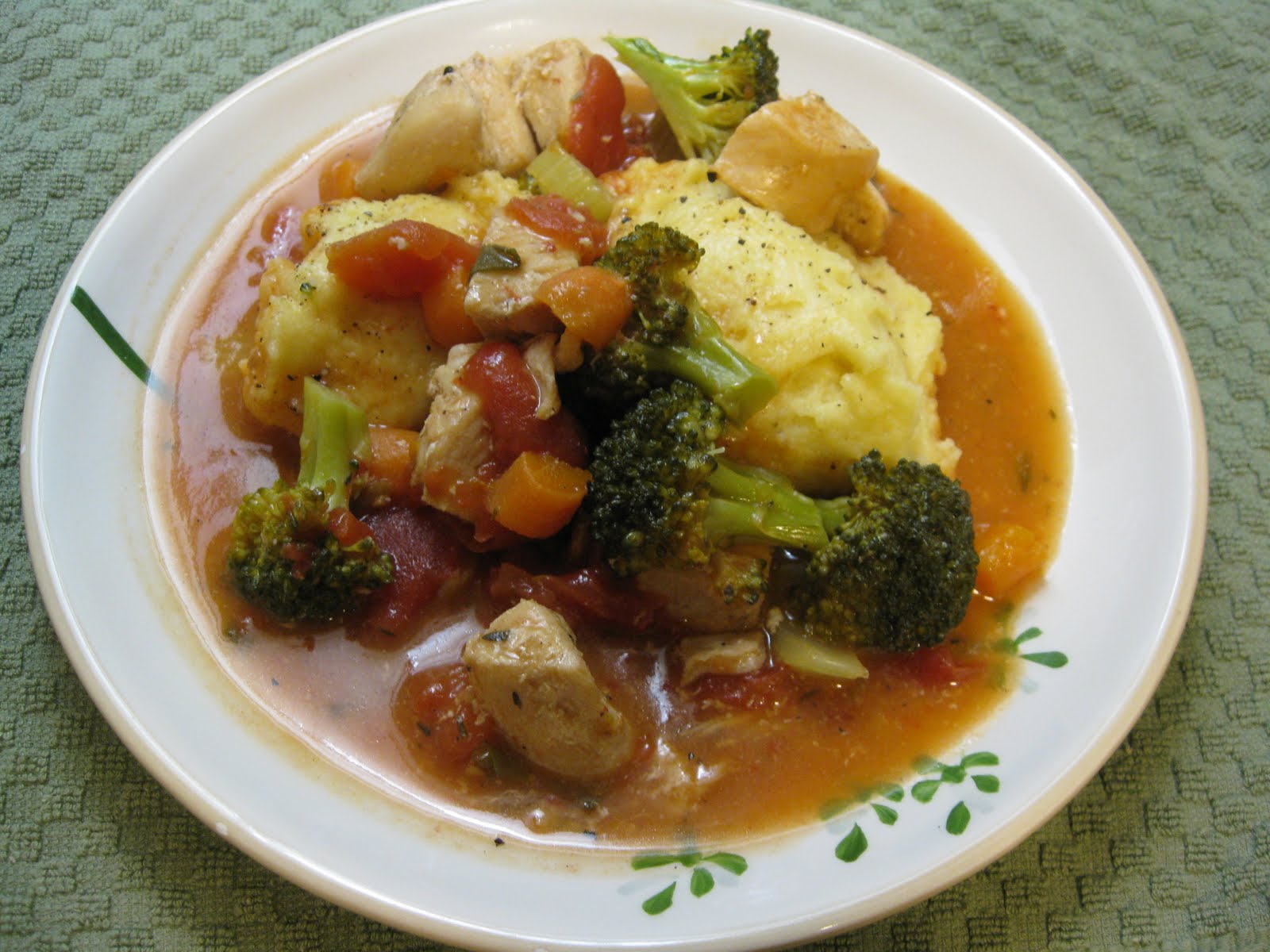 Crash in the Kitchen Chicken with Cornmeal Dumplings