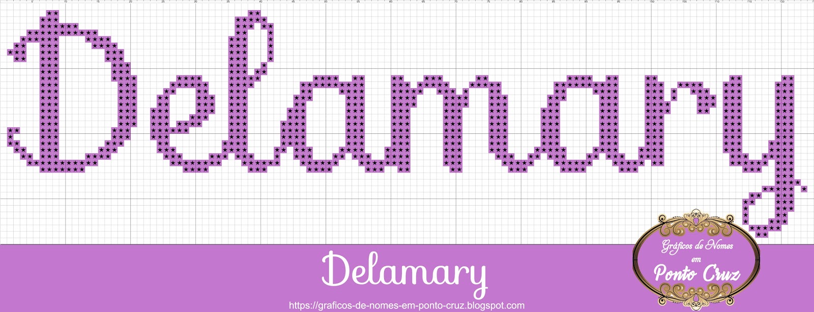 Graficos De Nome Em Ponto Cruz Gráficos de Nomes em Ponto Cruz: Nome Delamary em Ponto Cruz