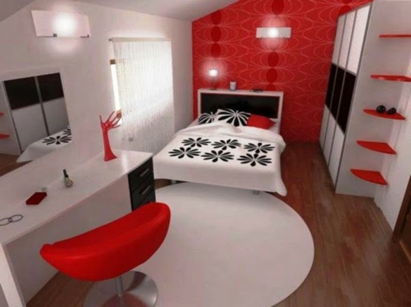 Habitaciones en blanco rojo y negro - Ideas para decorar dormitorios