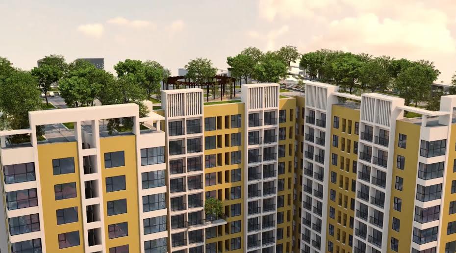 Cây xanh bao trùm tầng thượng mang không khí trong lành cho cả dự án Cây xanh bao trùm tầng thượng mang không khí trong lành cho cả dự án