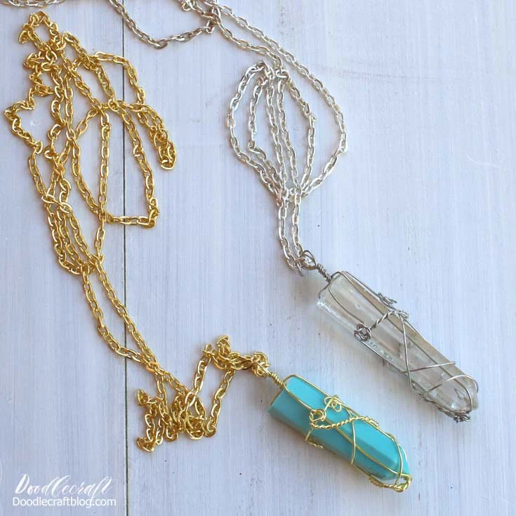 Diy Wire Wrapped Stone Necklace Wire Wrapped Crystal Necklace Diy