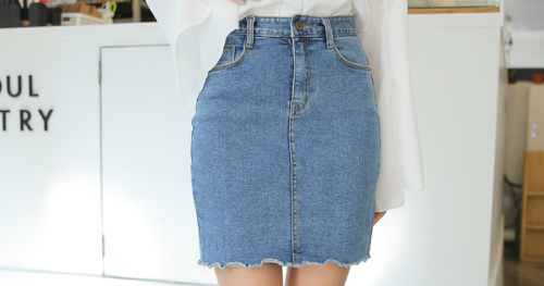[Envylook] Frayed Hem Sheath Skirt | KSTYLICK - Latest Korean Fashion ...