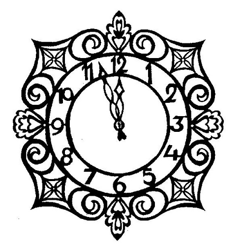 wall clock clipart black and white - photo #39