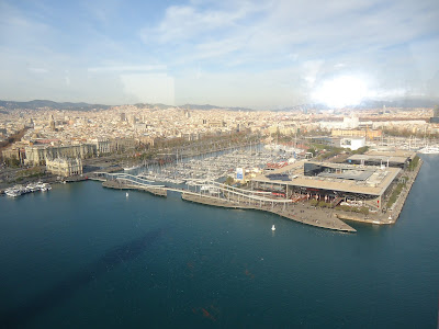 Port Vell of Barcelona seen from the cable car