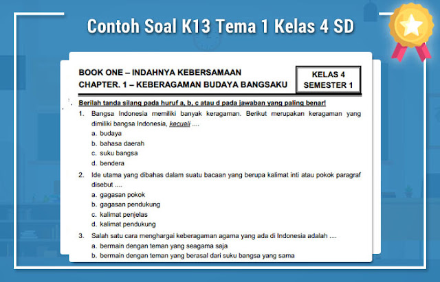 Contoh Soal K13 Tema 1 Kelas 4 SD