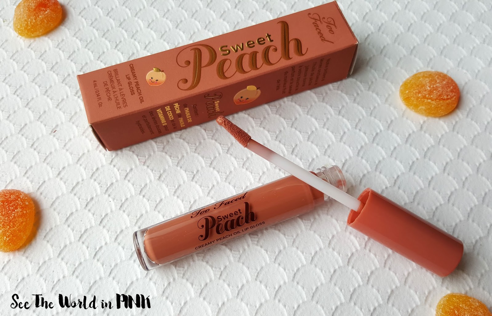 Too Faced Sweet Peach Creamy Peach Oil Lip Gloss "Papa Don't Peach