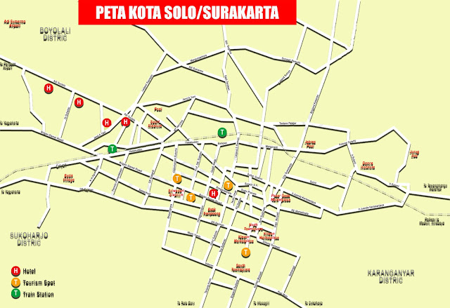 Gambar Peta Jalan Kota Surakarta atau Solo