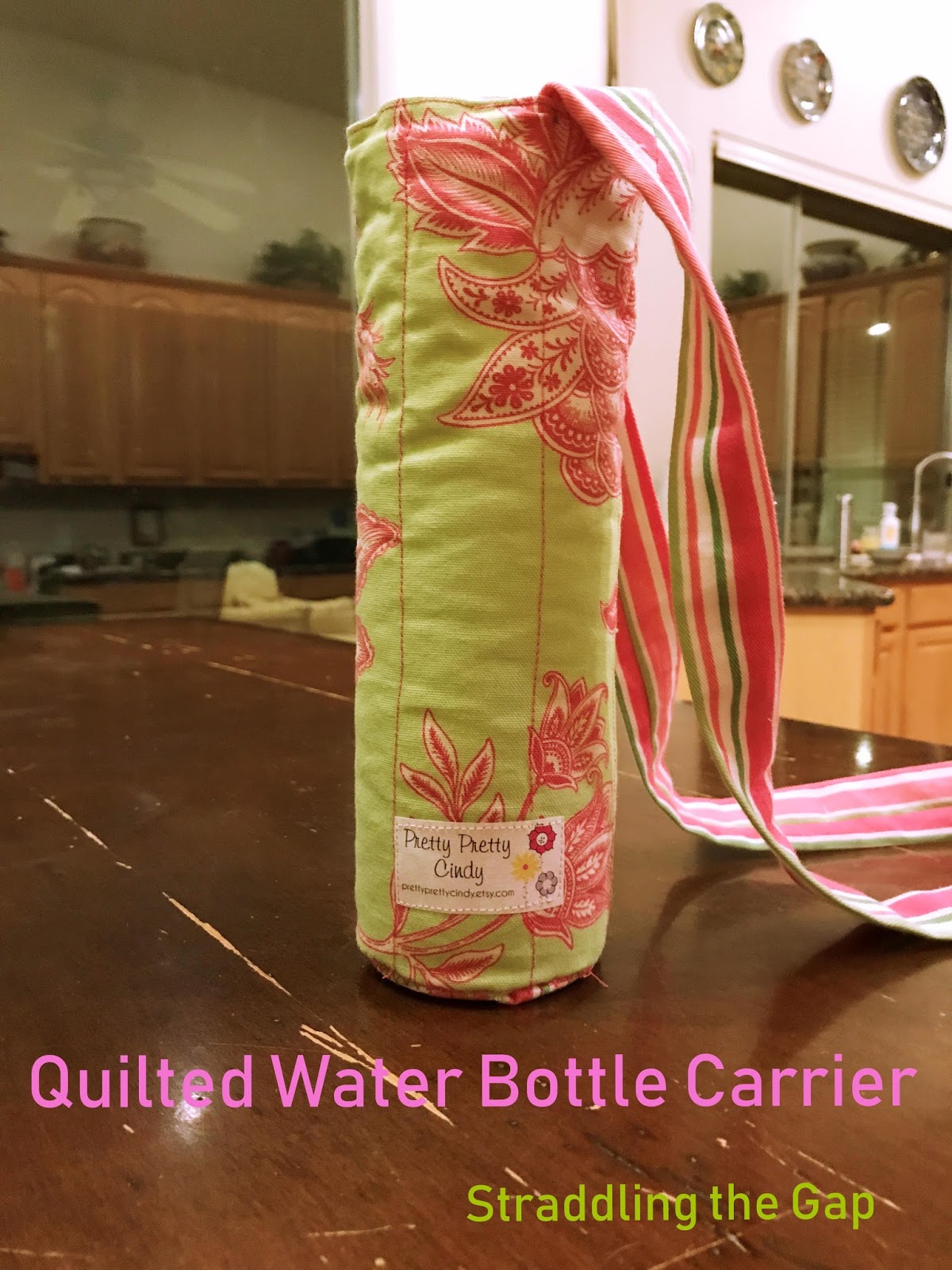Straddling the Gap Sew Practical Quilted Water Bottle Carrier