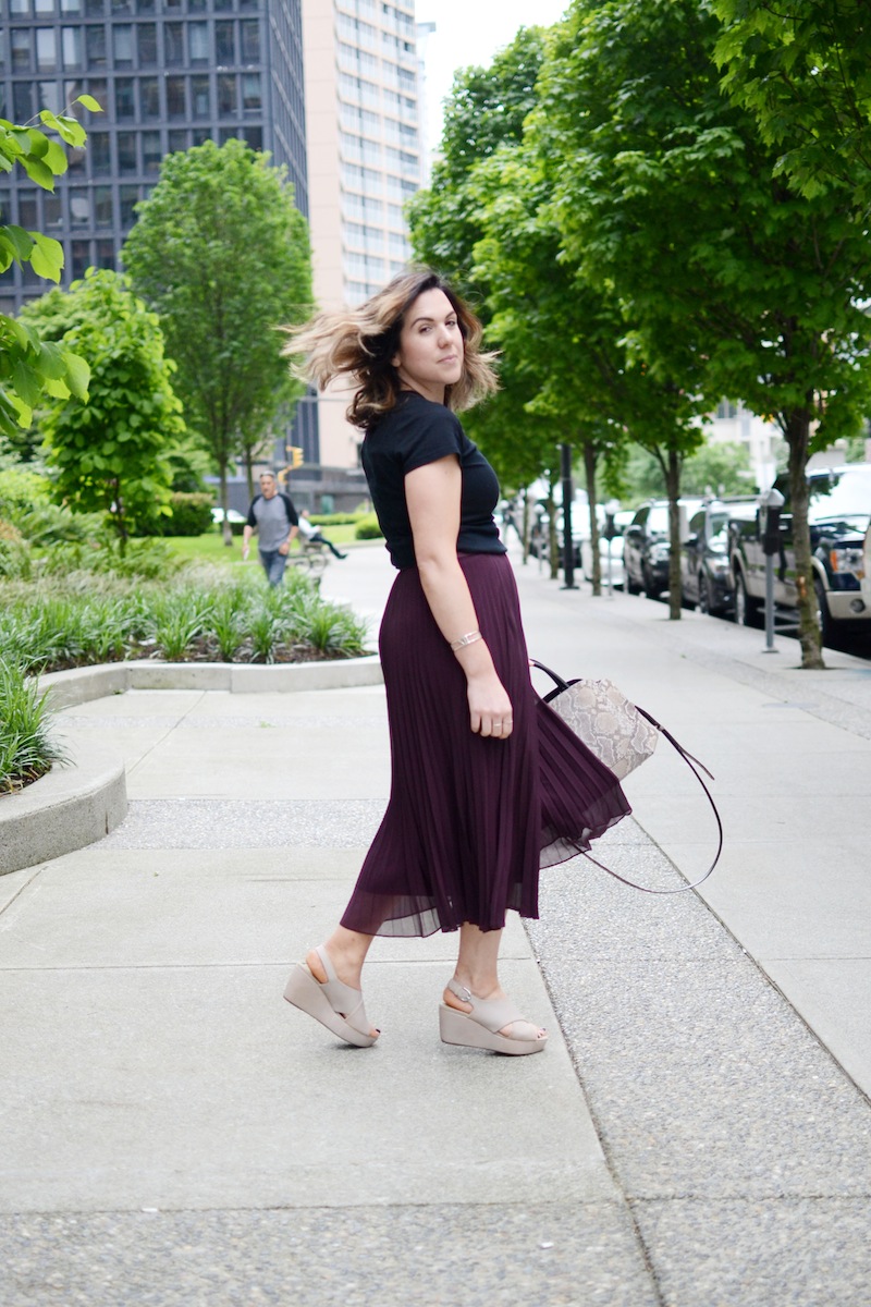 Geox Thelma sandal flatform summer style Aritzia babaton jude skirt Vancouver fashion blogger