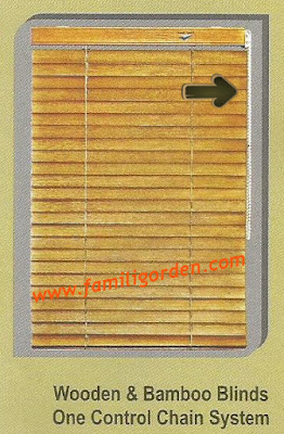 One Control System wooden blinds sharp point