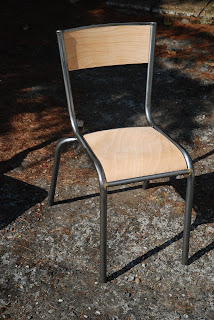 chaise mullca 510 vintage patine loft atelier industriel canon de fusil graphite cire