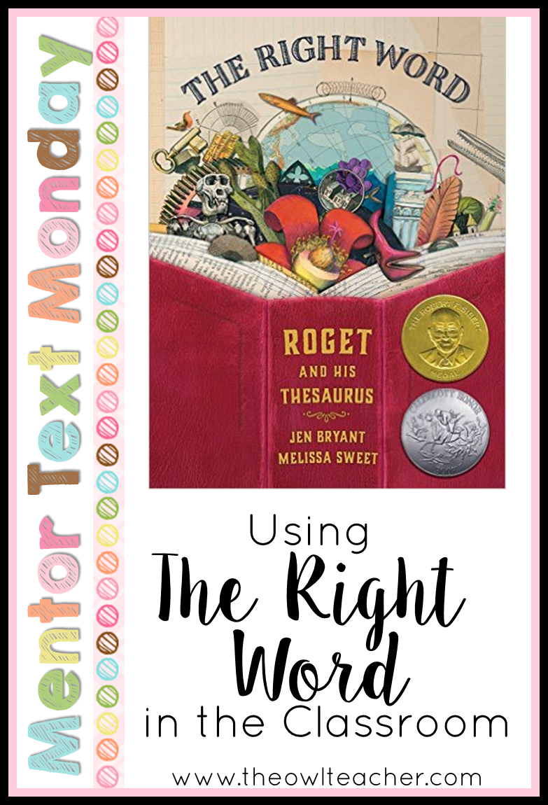 MTM The Right Word Roget and His Thesaurus The Owl Teacher