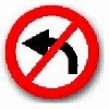 Señal Prohibido girar a la izquierda