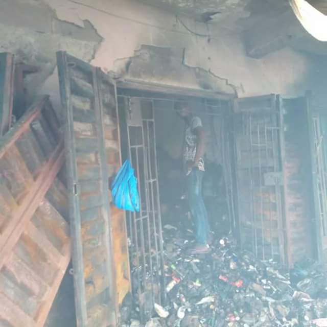 Photos: Fire destroys goods and property worth over N100 million naira at Lagos International Trade complex