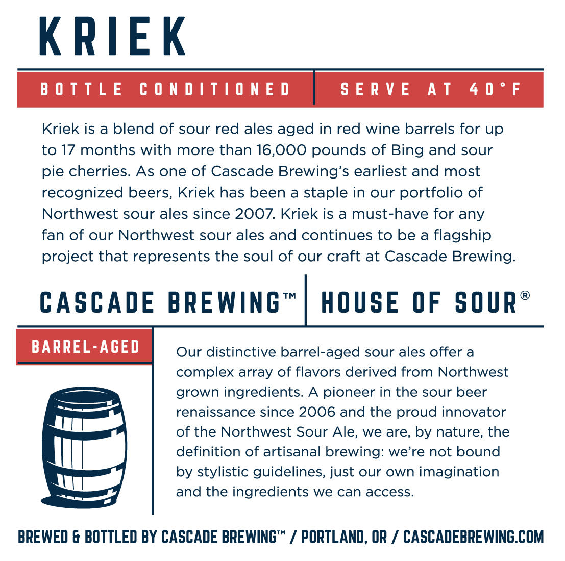 Cascade Brewing releases Kriek 2016