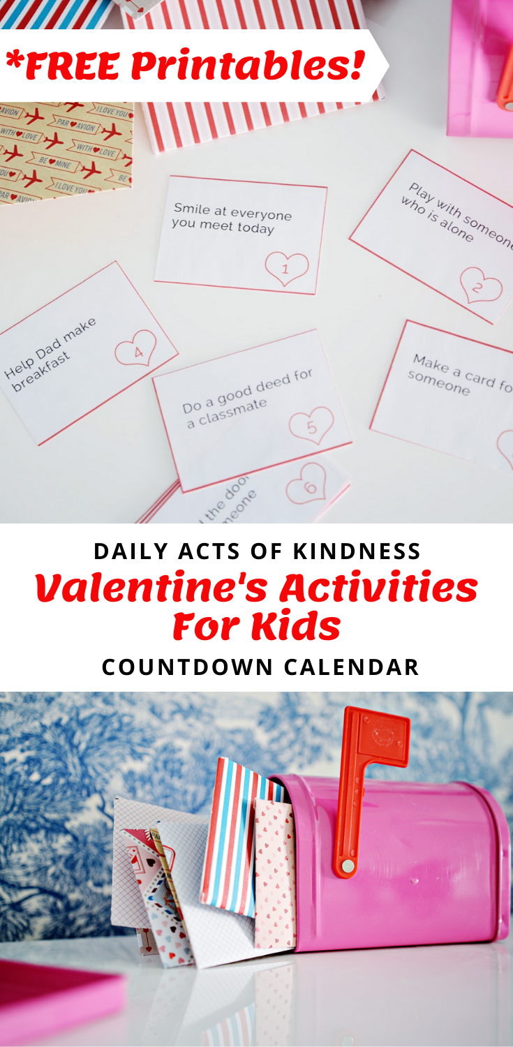 valentines activities for kids, valentine kindness, acts of kindness valentines