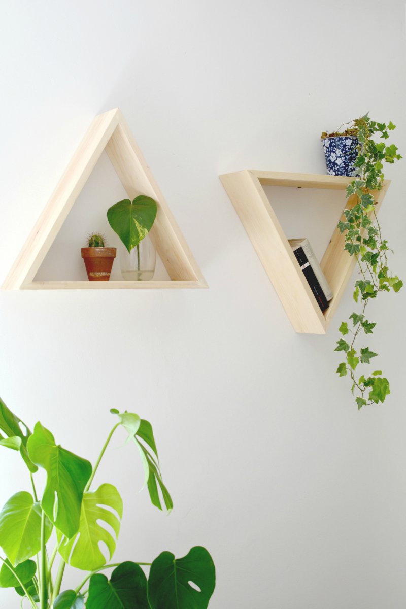 DIY triangle shelves — Caroline Burke Burkatron