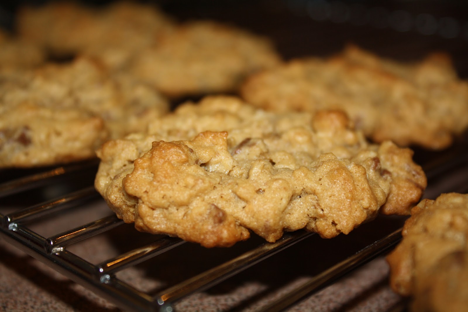 Ever So Sweet Oatmeal Peanut Butter Heath Bar Cookies