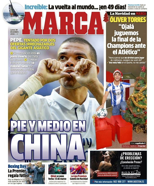 Real Madrid, Marca: "Pie y medio en China"