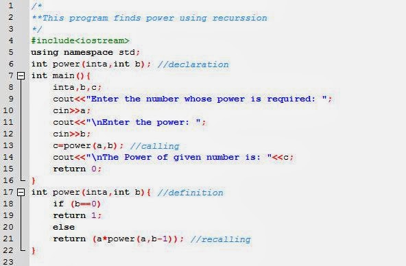 Programming Chunks: C++ Program That Calculates The Power Of a Number ...