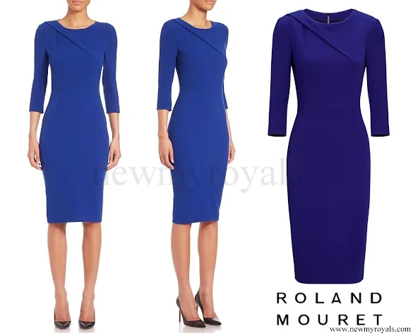 Princess Charlene wore Roland Mouret Hisley Three-quarter Sleeve Sheath Dress