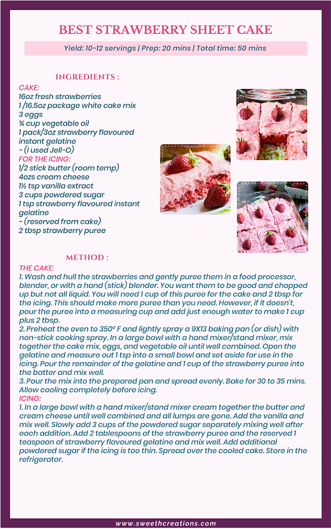 BEST STRAWBERRY SHEET CAKE RECIPE