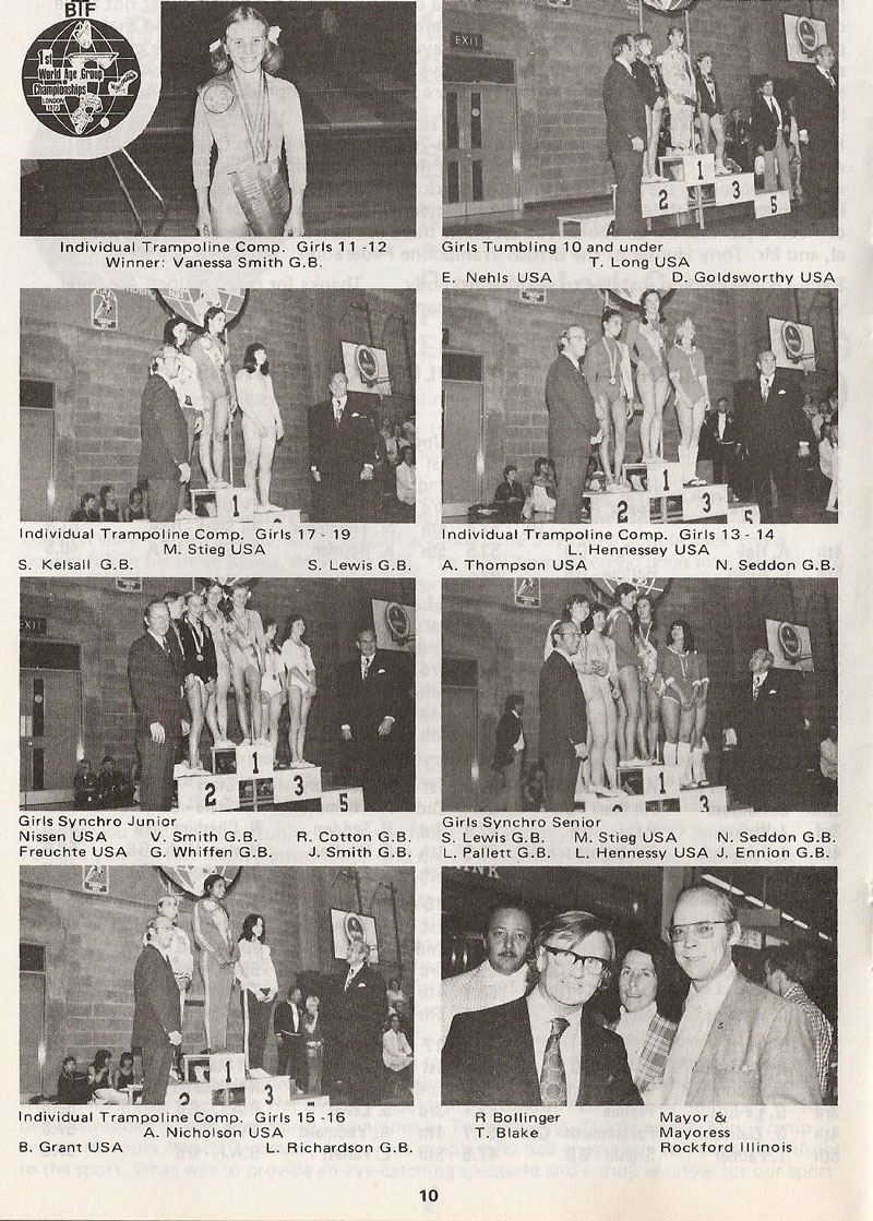 Trampoline History Blog 1973 1st World Age Group Games, London