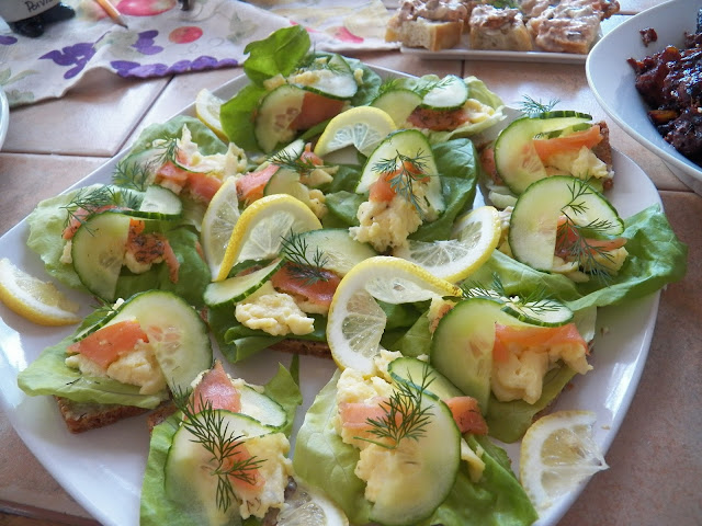 Smørrebrød with Eggs and Gravlax