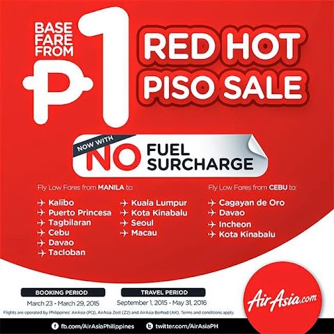 AirAsia Philippines: P1 Red Hot Sale!